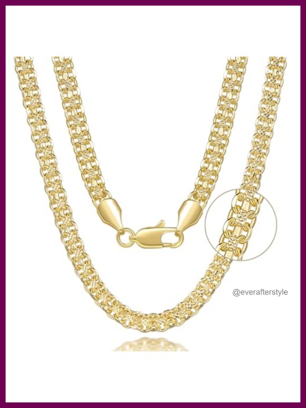 14K Gold Plated Cuban Link Chain Layered Necklace